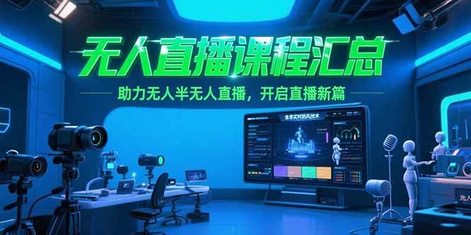 （15218期）无人直播课程汇总，含非实时防风技术，助力无人半无人直播，开启直播新篇-创富院