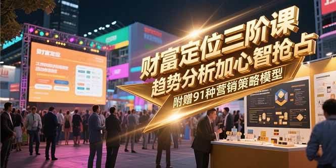 （15219期）财富定位三阶课，趋势分析加心智抢占，附赠91种营销策略模型-创富院