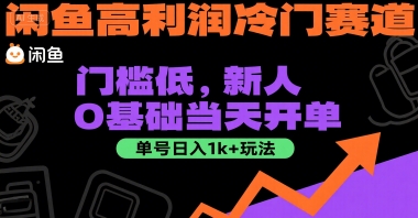 闲鱼高利润冷门赛道：门槛低，新人0基础当天开单，单号日入1k+玩法【揭秘】-创富院