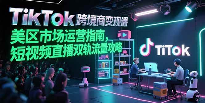 （15344期）TikTok跨境电商变现课，美区市场运营指南，短视频直播双轨流量攻略-创富院