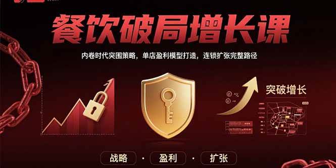 （15541期）餐饮破局增长课：内卷时代突围策略，单店盈利模型打造，连锁扩张完整路径-创富院