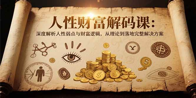 （15434期）人性财富解码课6.0：深度解析人性弱点与财富逻辑，理论到落地完整解决方案-创富院