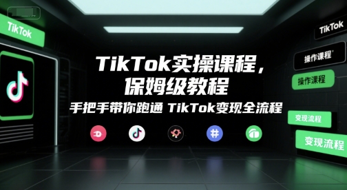 TikTok实操课程，保姆级教程，手把手带你跑通TikTok变现全流程-创富院