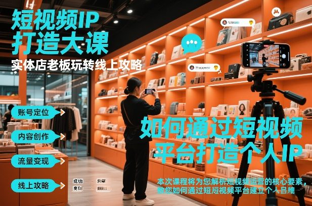 短视频ip打造大课，实体店老板玩转线上攻略-创富院