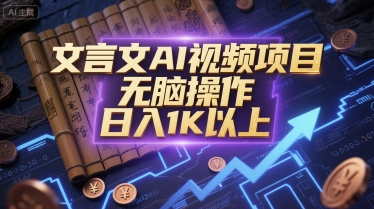 文言文AI视频项目，无脑操作，日入1K以上-创富院
