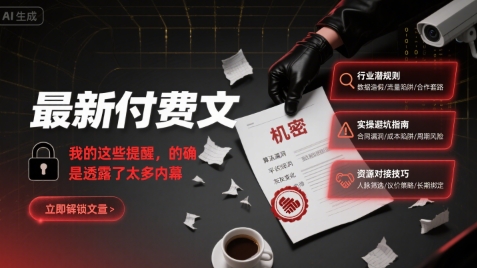 最新付费文：我的这些提醒，的确是透露了太多内幕-创富院
