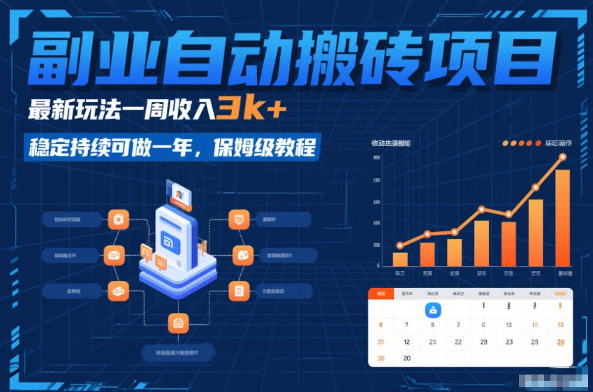 副业自动搬砖项目，最新玩法一周收入3k+，稳定持续可做一年，保姆级教程【揭秘】-学必富副业创客网