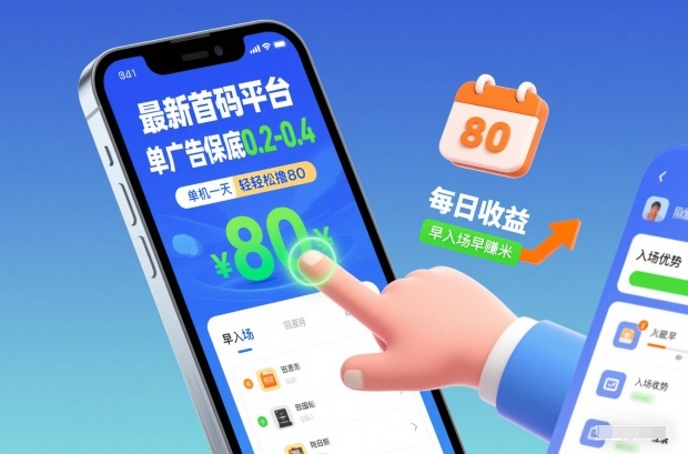 最新首码平台，单广告保底0.2-0.4，单机一天轻松撸80，早入场早賺米【揭秘】-学必富副业创客网
