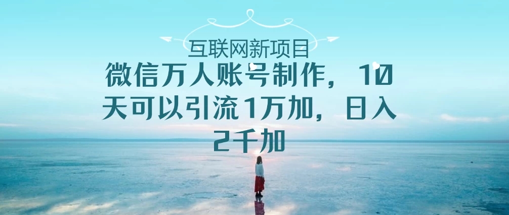 微信万人账号，10天可以引流1W+ 日入2千+-创富院