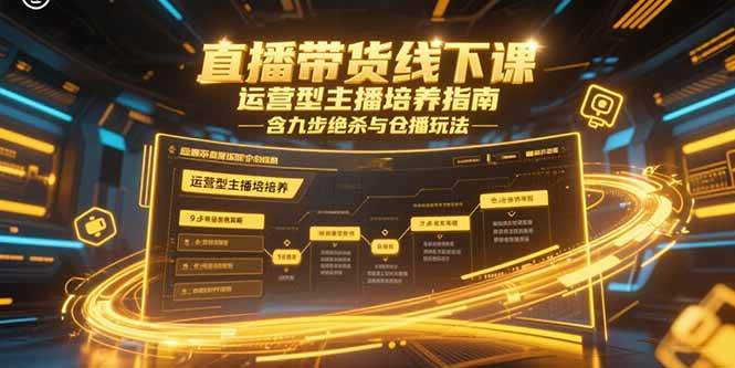 （15281期）直播带货线下课，运营型主播培养指南，含九步绝杀与仓播玩法-创富院