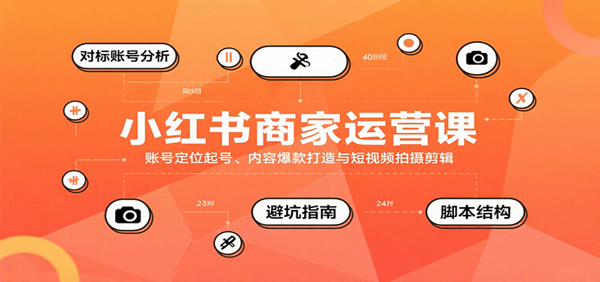小红书商家运营课，账号定位起号、内容爆款打造与短视频拍摄剪辑-创富院