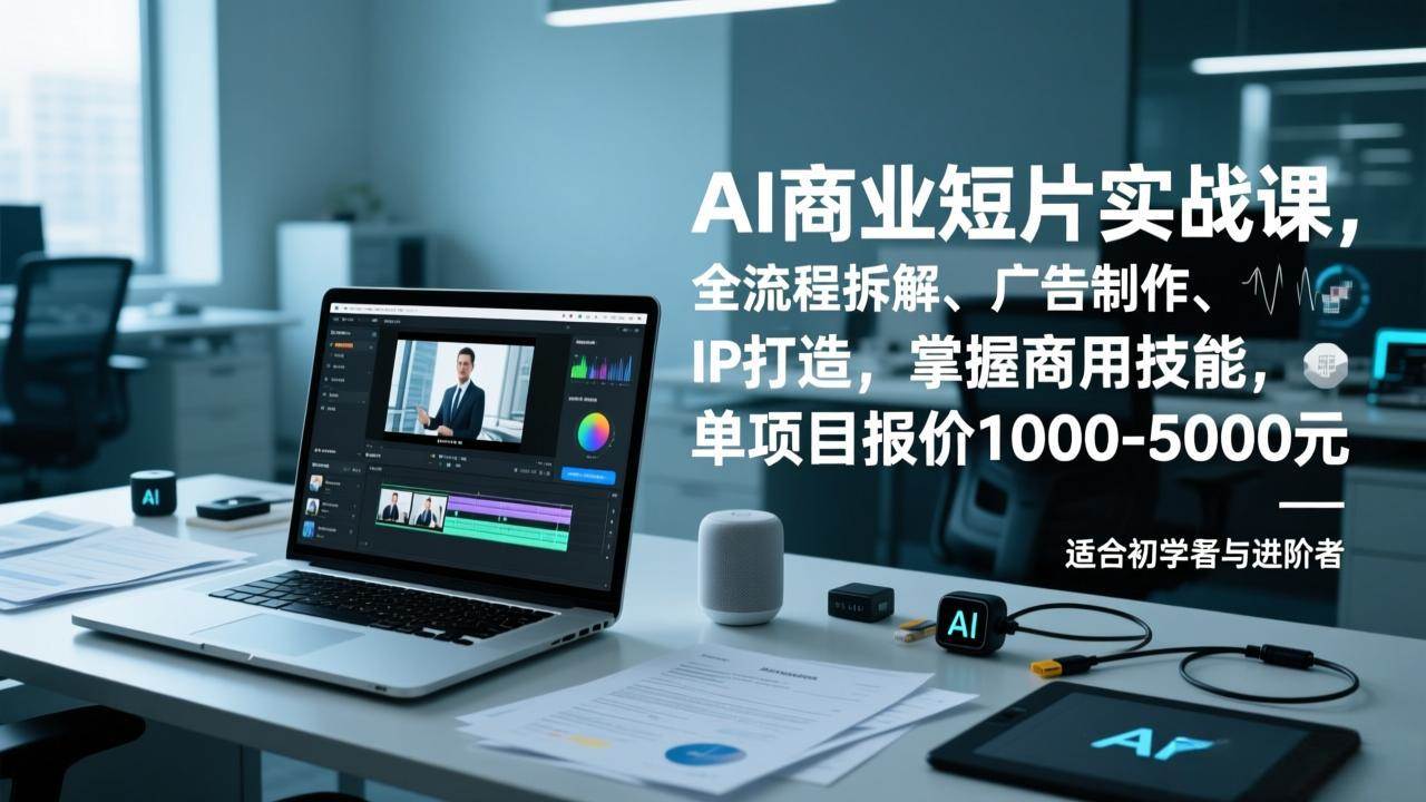 （17050期）AI商业短片实战课，全流程拆解、广告制作、IP打造，掌握商用技能，单项目报价1000-5000元-创富院