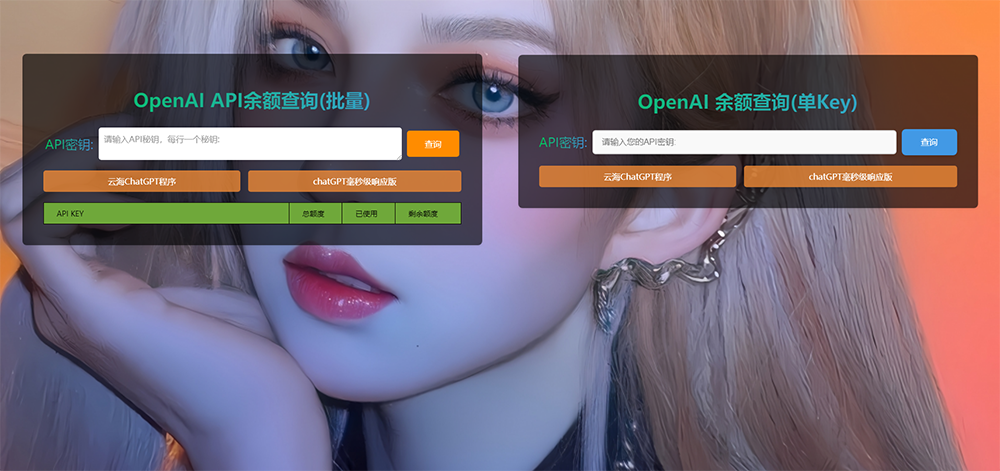 ChatGPT在线查询余额小工具源码-创富院
