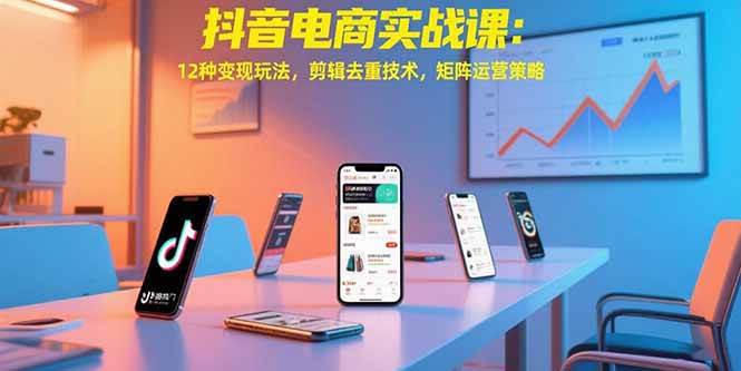 （15478期）抖音电商实战课：12种变现玩法，剪辑去重技术，矩阵运营策略-创富院