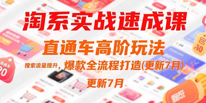 淘系实战速成课，直通车高阶玩法，搜索流量提升，爆款全流程打造(更新7月-创富院