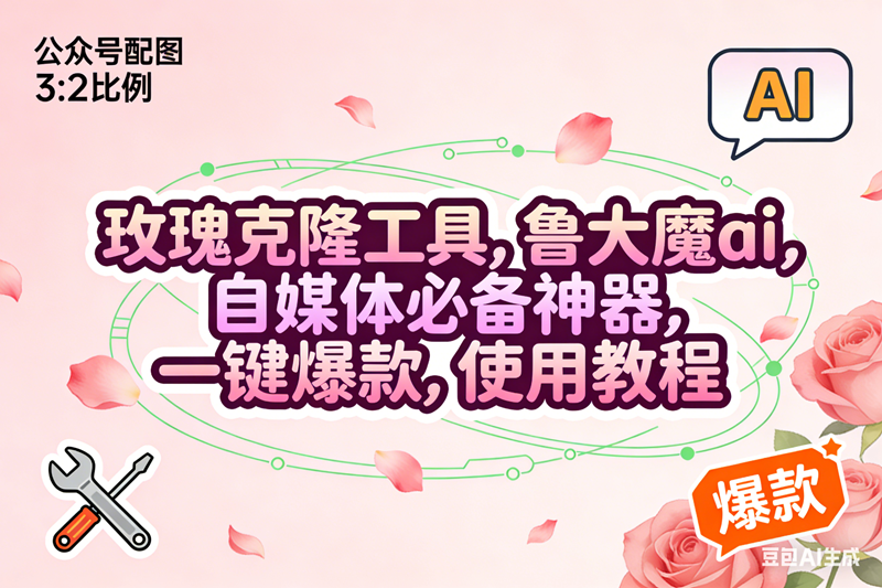 (16859期)玫瑰克隆,鲁大魔ai,自媒体必备神器,一键爆款工具,详细使用教程-创富院