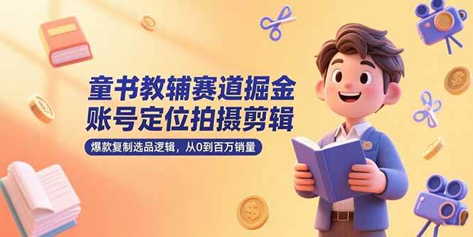 （15326期）童书教辅赛道掘金，账号定位拍摄剪辑，爆款复制选品逻辑，从0到百万销量-创富院