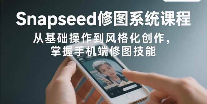 （15732期）Snapseed修图系统课程：从基础操作到风格化创作，掌握手机端修图技能-创富院