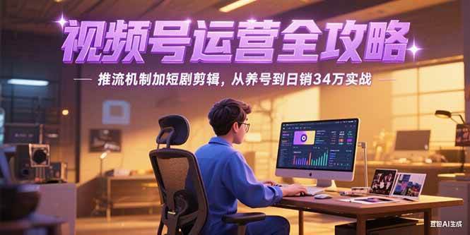 （15217期）2025视频号运营全攻略，推流机制加短剧剪辑，从养号到日销34万实战-创富院