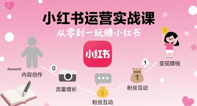 小红书运营实战课，从零到一玩賺小红书-创富院