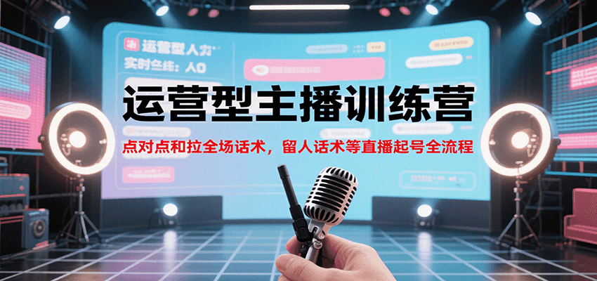 运营型主播训练营，点对点和拉全场话术，留人话术等直播起号全流程(更新8月)-创富院