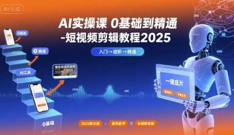 AI实操课0基础到精通-短视频剪辑教程2025-创富院
