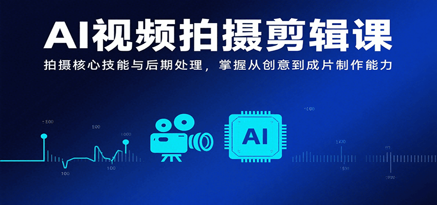 AI视频拍摄剪辑课，拍摄核心技能与后期处理，掌握从创意到成片制作能力-创富院