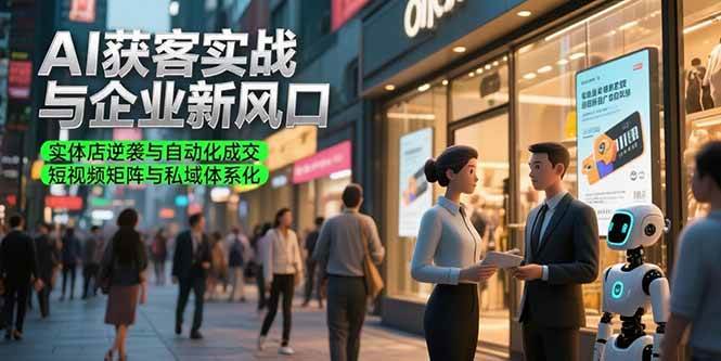 （15348期）AI获客实战与企业新风口，实体店逆袭与自动化成交 短视频矩阵与私域体系化-创富院