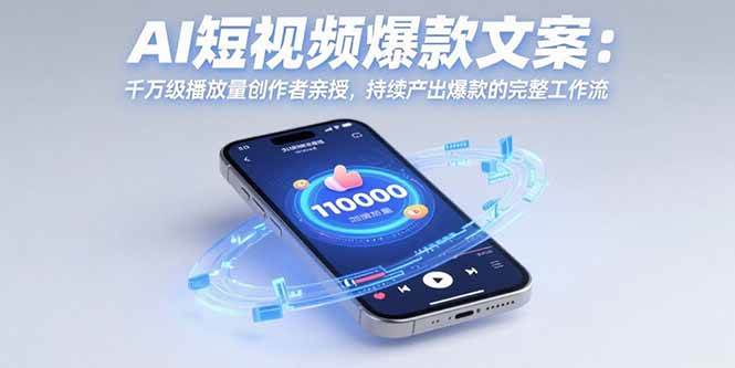 （15569期）AI短视频爆款文案：千万级播放量创作者亲授，持续产出爆款的完整工作流-创富院
