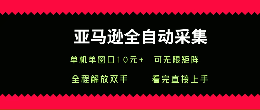 （15704期）亚马逊全自动采集，单机单窗口一天10+，可无限矩阵去做-创富院