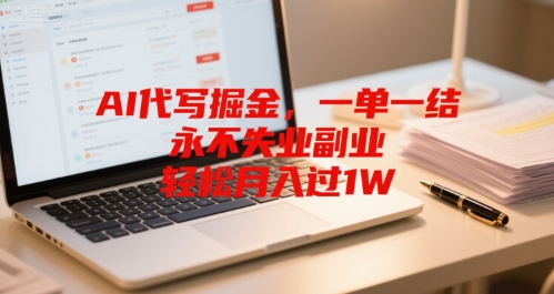 AI代写掘金，一单一结，永不失业副业，轻松月入过1W-创富院