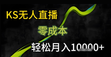 KS无人直播25年最新玩法，只需一部手机，轻松月入1W+【揭秘】-创富院