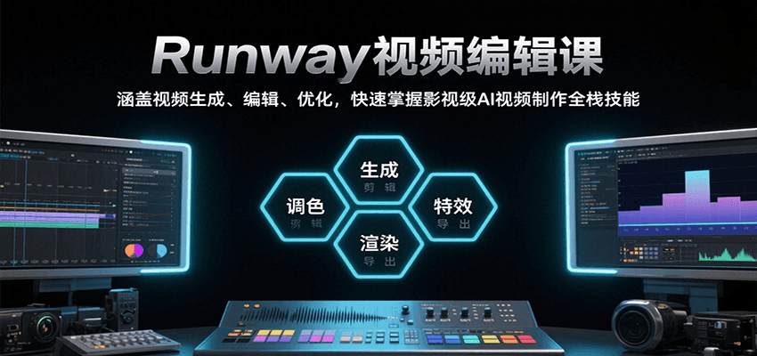 Runway视频编辑课，涵盖视频生成、编辑、优化，快速掌握影视级AI视频制作全栈技能-创富院