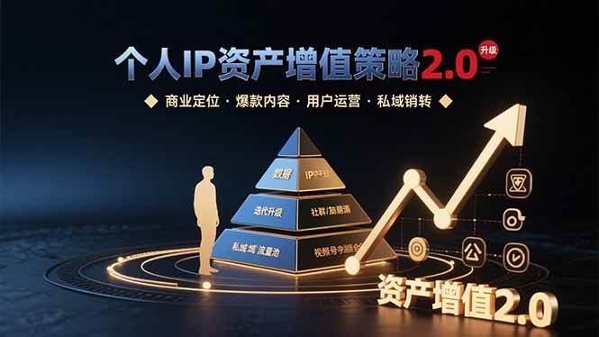 （15653期）个人IP资产增值策略2.0 拆解商业定位/爆款内容/用户运营/私域销转四大模块-创富院