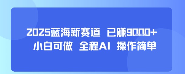 2025蓝海新赛道 已挣9k+ 小白可做 全程AI 操作简单-创富院