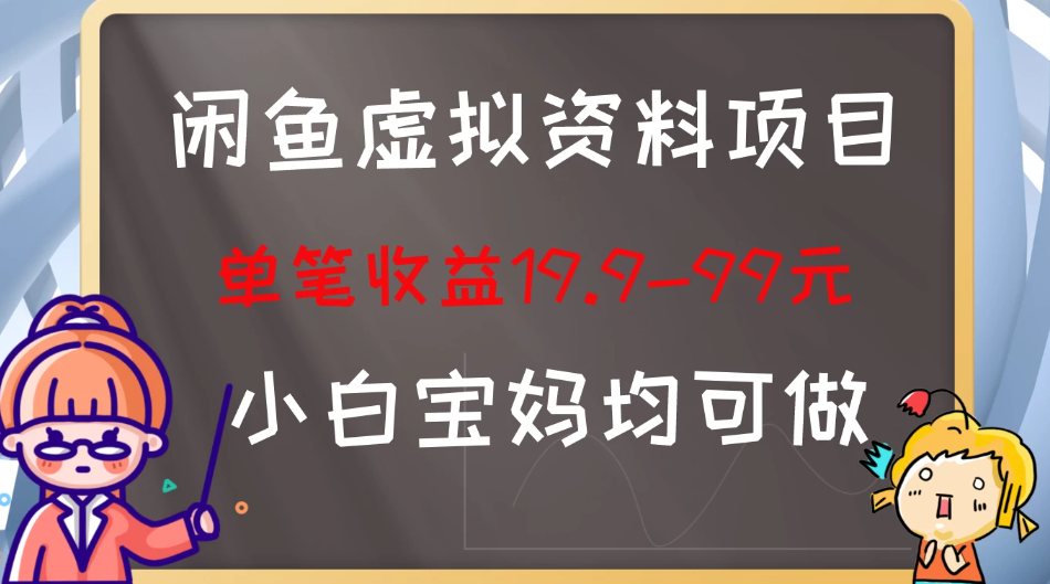 闲鱼虚拟资料项目，新手友好，长期盈利，单笔收益100+-创富院
