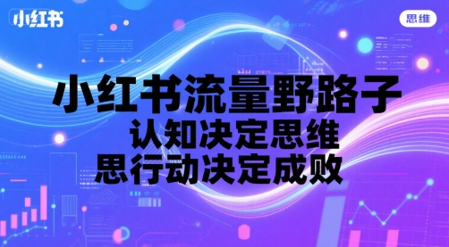 小红书流量野路子，认知决定思维，思维决定行动，行动决定成败-创富院