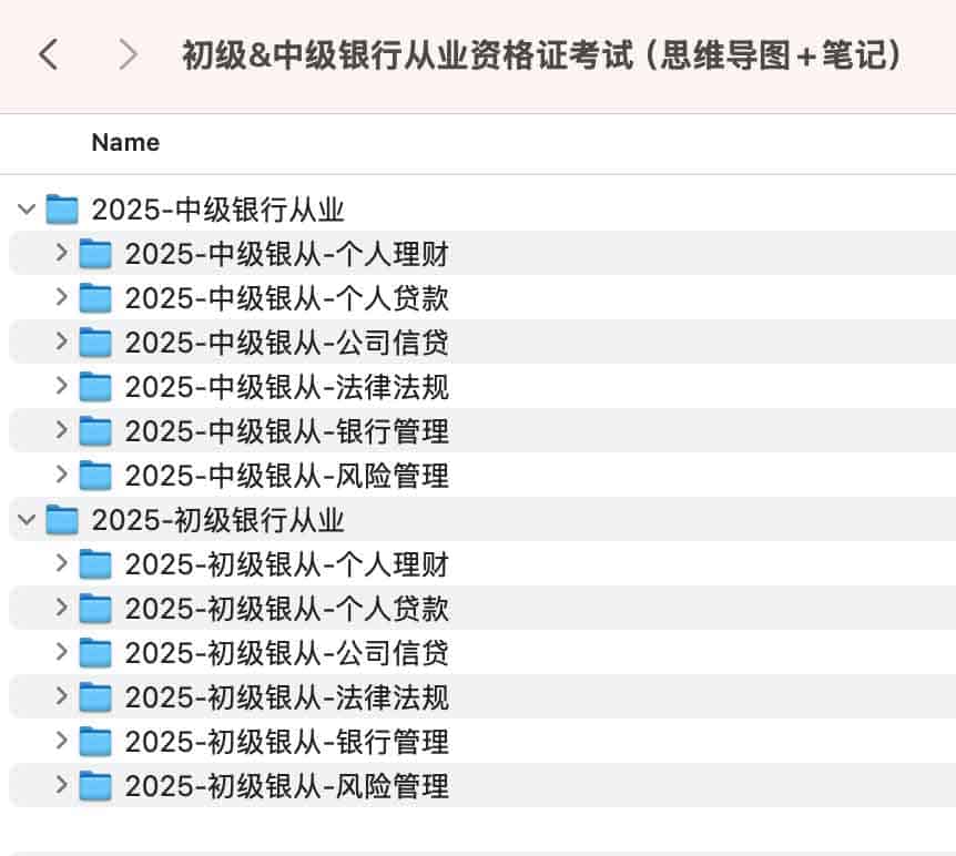 2025年初级&中级银行从业资格证考试(思维导图+笔记) 1 2025年初级&中级银行从业资格证考试(思维导图+笔记)