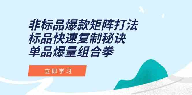 非标品爆款矩阵打法，标品快速复制秘诀，单品爆量组合拳-创富院