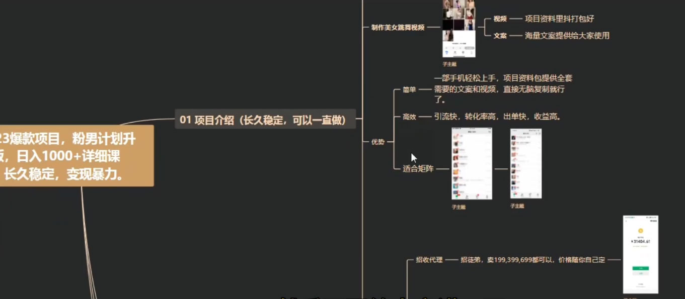 男粉计划升级版，日入 1000+ 详细课程，长久稳定，变现暴力-创富院