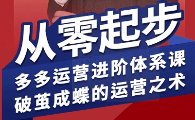 拼多多运营进阶系统课，从零起步，多多运营进阶体系课，破茧成蝶的运营之术-创富院