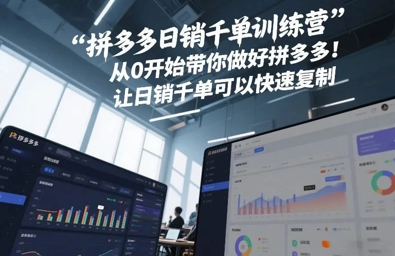 【精】拼多多日销千单训练营，从0开始带你做好拼多多，让日销千单可以快速复制(更新26年1月)-学必富副业创客网