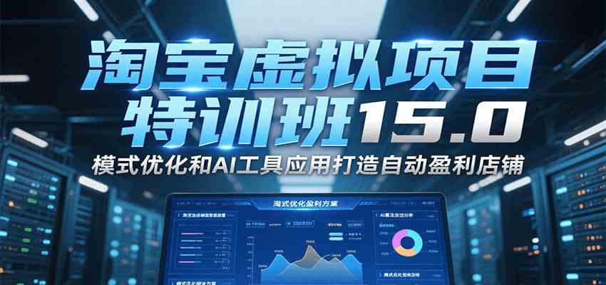 淘宝虚拟项目特训班15.0，模式优化和AI工具应用打造自动盈利店铺-创富院
