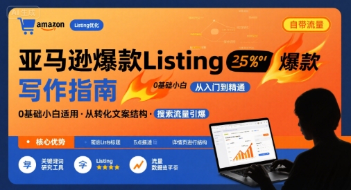亚马逊爆款Listing写作方法，亚马逊0基础小白也能写爆款自带流量的Listing-创富院