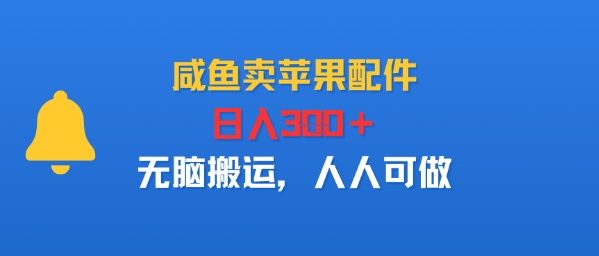 咸鱼卖苹果配件，日入3张+，无脑搬运，人人可做-创富院