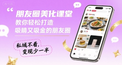 朋友圈美化课堂，教你轻松打造，吸睛又吸金的朋友圈，私域不看，变现少一半-创富院