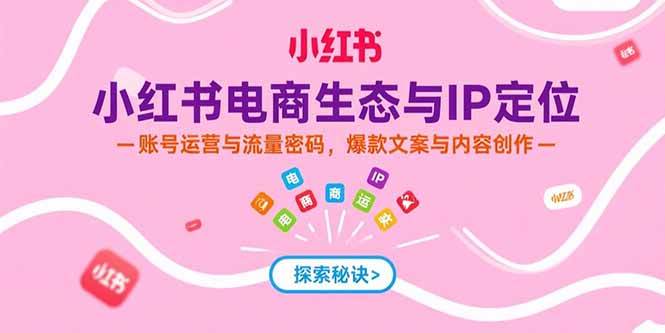 （15350期）小红书电商生态与IP定位，账号运营与流量密码，爆款文案与内容创作-创富院