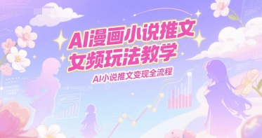 AI漫画小说推文女频玩法教学，AI小说推文变现全流程-创富院
