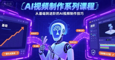 AI视频制作系列课程，从基础到进阶的AI视频制作技巧全涵盖-创富院
