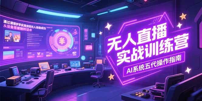 （15315期）无人直播实操训练营，从设备搭建到话术，AI系统五代操作指南(7月更新)-创富院